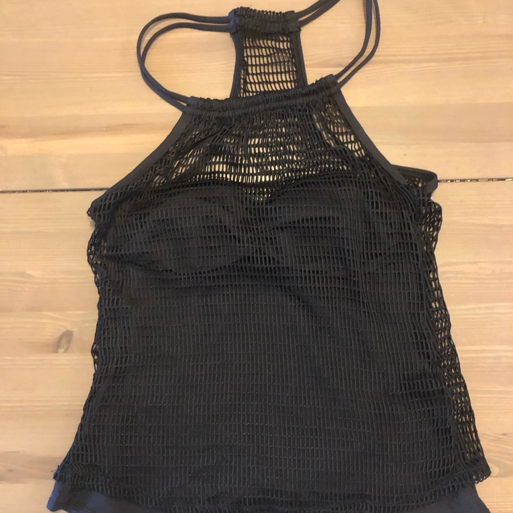 Apt 9 Black Fishnet style Tankini Top